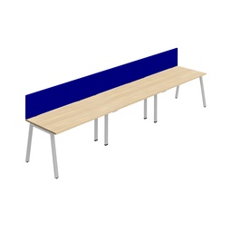 [SYN1480COAFRNOSVSCRB3SP] Synergy 3SP Bench Desk|1400X800mm|A-Frame|NovaOak/Silver|Royal Blue Screen