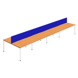 [SYN1480COGPLBEWHSCRB8P] Synergy 8P Bench Desk|1400X800mm|GoalPost|Beech/White|Royal Blue Screen