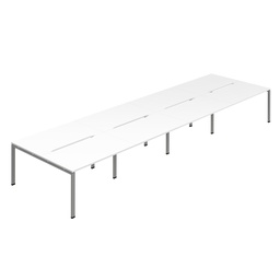 [SYN1280COGPLWHSV8P] Synergy 8P Bench Desk|1200X800mm|GoalPost|White/Silver