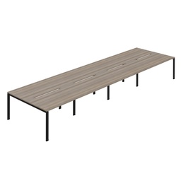 [SYN1480COGPLGOBK8P] Synergy 8P Bench Desk|1400X800mm|GoalPost|GreyOak/Black