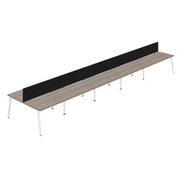 [SYN1280COAFRGOWHSCBK10P] Synergy 10P Bench Desk|1200X800mm|A-Frame|GreyOak/White|Black Screen