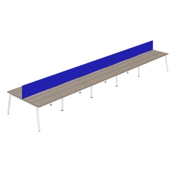 [SYN1480COAFRGOWHSCRB10P] Synergy 10P Bench Desk|1400X800mm|A-Frame|GreyOak/White|Royal Blue Screen