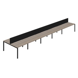 [SYN1680COGPLGOBKSCBK10P] Synergy 10P Bench Desk|1600X800mm|GoalPost|GreyOak/Black|Black Screen