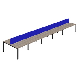 [SYN1280COGPLGOBKSCRB10P] Synergy 10P Bench Desk|1200X800mm|GoalPost|GreyOak/Black|Royal Blue Screen