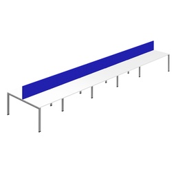 [SYN1280COGPLWHSVSCRB10P] Synergy 10P Bench Desk|1200X800mm|GoalPost|White/Silver|Royal Blue Screen