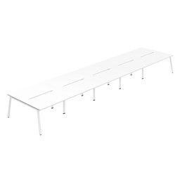 [SYN1280COAFRWHWH10P] Synergy 10P Bench Desk|1200X800mm|A-Frame|White/White