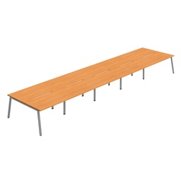 [SYN1680COAFRBESV10P] Synergy 10P Bench Desk|1600X800mm|A-Frame|Beech/Silver