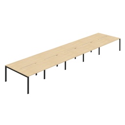 [SYN1680COGPLNOBK10P] Synergy 10P Bench Desk|1600X800mm|GoalPost|NovaOak/Black