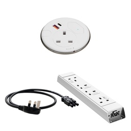 [MAL1C00W243] MALMO IN DESK GROMMET POWER BUNDLE WHITE