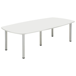 [COREPMT2410BWHT] Core Pole Leg Barrel Shaped Meeting (Fsc) I 2400x1000 I  Arctic White