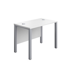 [GP1060RECWHSV] Goal Post Rectangular Desk (FSC) | 1000X600 | White/Silver | 