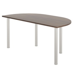 [OFPMTDEND1680DW] One Fraction Plus Rectangular Meeting Table with D-End (FSC) | 1600X800 | Dark Walnut/Silver | 
