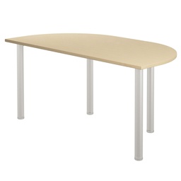 [OFPMTDEND1680MA] One Fraction Plus Rectangular Meeting Table with D-End (FSC) | 1600X800 | Maple/Silver | 