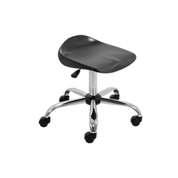 [T33-BK] Titan Swivel Senior Stool with Chrome Base and Castors Size 5-6