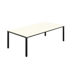 [ZFIMT2412WHBK] FRACTION INFINITY 240 X 120 MEETING TABLE - WHITE WITH BLACK LEGS