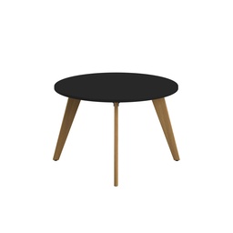 [ZPLA1200DBK] PLATEAU 1200 ROUND TABLE - BLACK WITH OAK LEGS