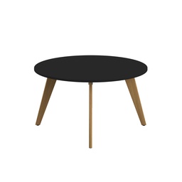 [ZPLA1400DBK] PLATEAU 1400 ROUND TABLE - BLACK WITH OAK LEGS