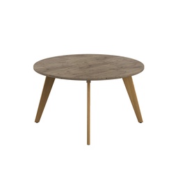 [ZPLA1400DGNO] PLATEAU 1400 ROUND TABLE - GREY NEBRASKA OAK WITH OAK LEGS