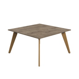[ZPLA1414SGNO] PLATEAU 1400 SQUARE TABLE - GREY NEBRASKA OAK WITH OAK LEGS