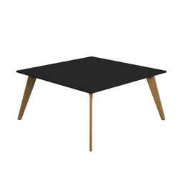 [ZPLA1616SBK] PLATEAU 1600 SQUARE TABLE - BLACK WITH OAK LEGS