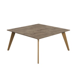[ZPLA1616SGNO] PLATEAU 1600 SQUARE TABLE - GREY NEBRASKA OAK WITH OAK LEGS