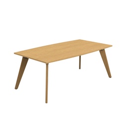 [ZPLA2010BSO] PLATEAU 2000 X 1000 BARREL TABLE - SORANO OAK WITH OAK LEGS