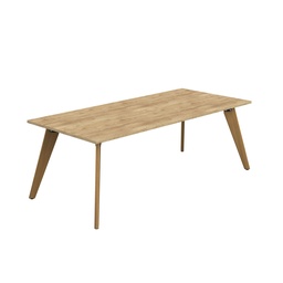 [ZPLA2210RNNO] PLATEAU 2200 X 1000 RECTANGULAR TABLE - NATURAL NEBRASKA OAK WITH OAK LEGS