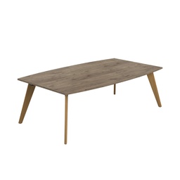 [ZPLA2412BGNO] PLATEAU 2400 X 1200 BARREL TABLE - GREY NEBRASKA OAK WITH OAK LEGS