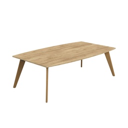 [ZPLA2412BNNO] PLATEAU 2400 X 1200 BARREL TABLE - NATURAL NEBRASKA OAK WITH OAK LEGS