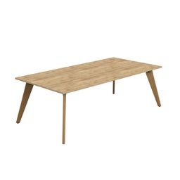 [ZPLA2412RNNO] PLATEAU 2400 X 1200 RECTANGULAR TABLE - NATURAL NEBRASKA OAK WITH OAK LEGS