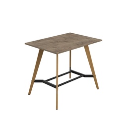 [ZPLAP1410RGNO] PLATEAU POSEUR 1400 X 1000 RECTANGULAR TABLE - GREY NEBRASKA OAK WITH OAK LEGS