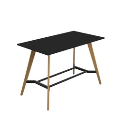 [ZPLAP1810RBK] PLATEAU POSEUR 1800 X 1000 RECTANGULAR TABLE - BLACK WITH OAK LEGS