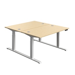 [ECBB1480CPMAWH] Economy Back To Back Sit Stand Desk (FSC) | 1400 X 800 | Maple/White | 