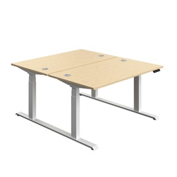 [ECBB1480CPMAWH] Economy Back To Back Sit Stand Desk (FSC) | 1400 X 800 | Maple/White | 