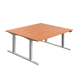 [ECBB1880CPBEWH] Economy Back To Back Sit Stand Desk (FSC) | 1800 X 800 | Beech/White | 