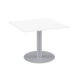 [OCMT1010WH] One Contract Meeting Table 1000 X 1000 Silver Base White Top
