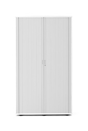 [TK2050STWH] Wooden Side Opening Tambour (FSC) | 2 Metre Tall | White | 